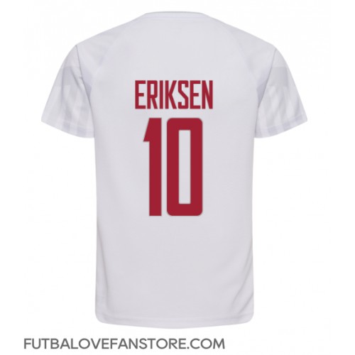 Dánsko Christian Eriksen #10 Vonkajší futbalový dres MS 2022 Krátky Rukáv